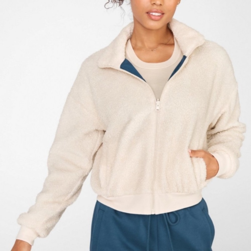 Fabletics Reversible Teddy Fleece Zip Jacket | Cr… - image 2